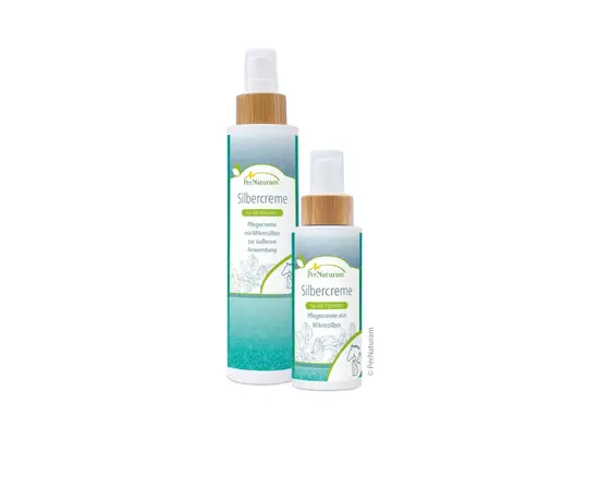 PerNaturam Silbercreme mit Mikrosilber 100ml, pflegend für Hunde, Katzen und Pferde. Jetzt bei imFUTTERSACK in der Schweiz bestellen.